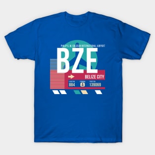 Belize City (BZE) Airport Code Baggage Tag E T-Shirt